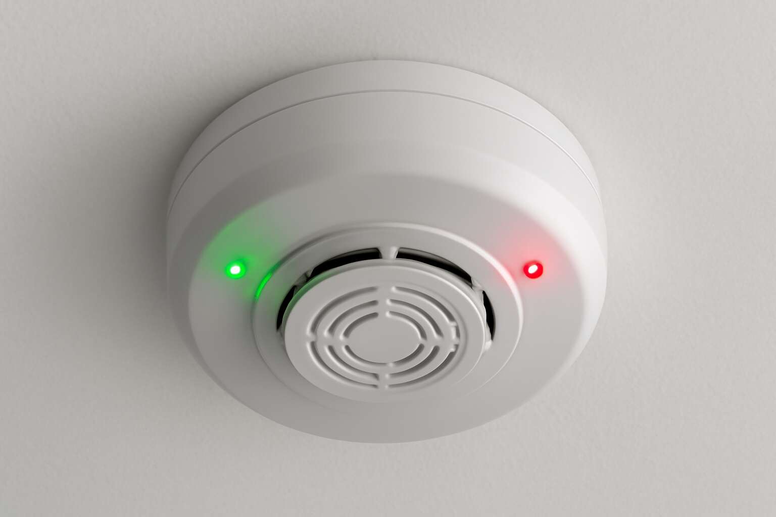 smoke detector flashing green and red