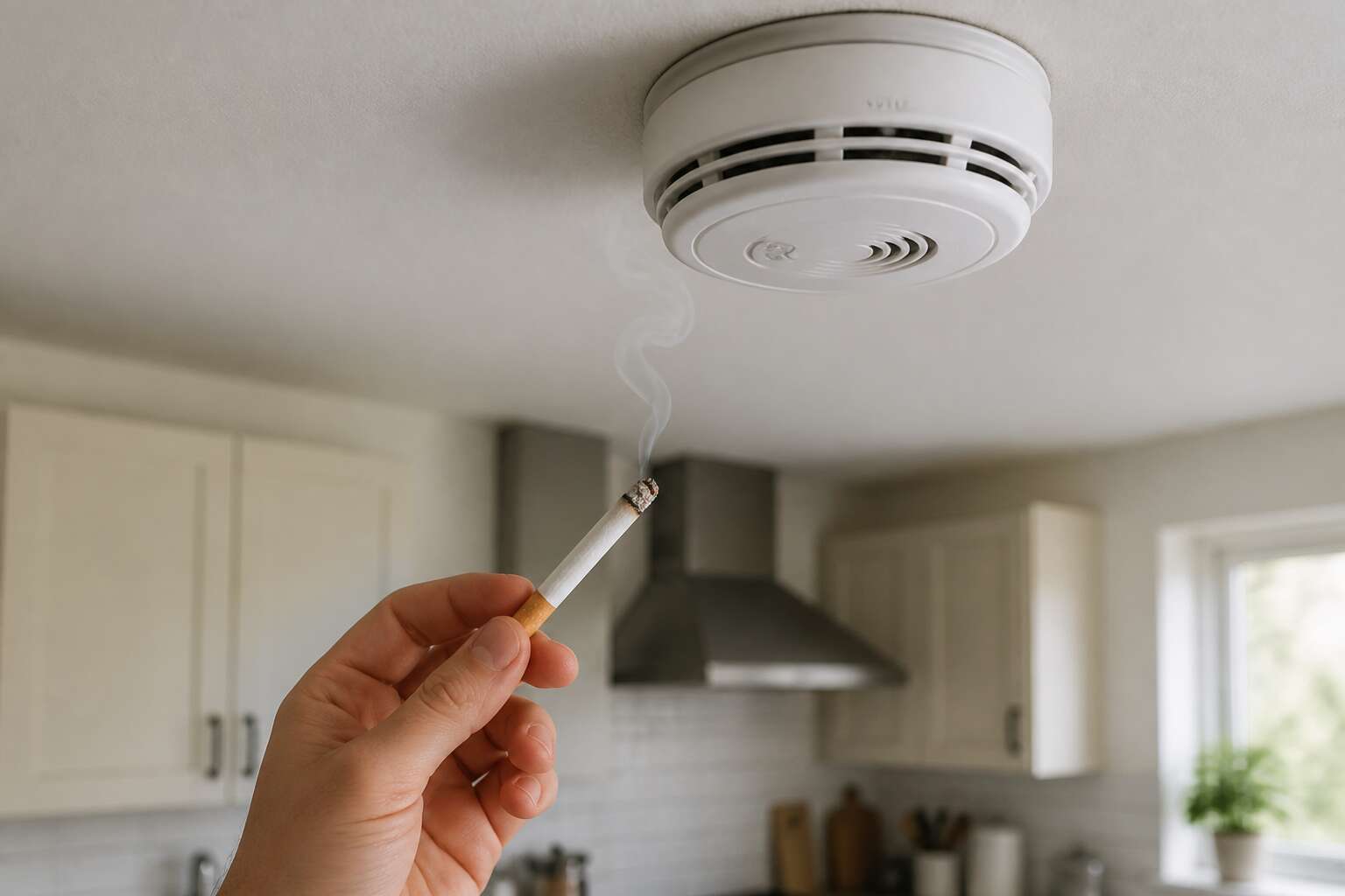 smoking with smoke detector
